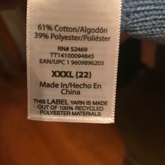 Time and True 3x (or 22) beautiful medium blue sweater. Multi knit styles. - Picture 9 of 9
